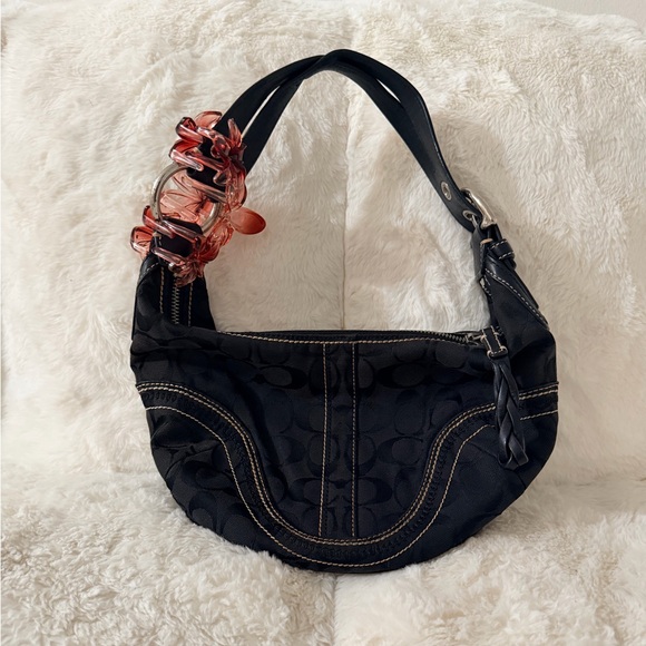 Vintage Black Coach Hobo Shoulder Bag - Picture 4 of 11